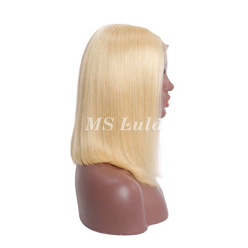13x4 613 Blonde Color Straight BOB Lace Front Wig - 图片 4